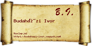 Budaházi Ivor névjegykártya